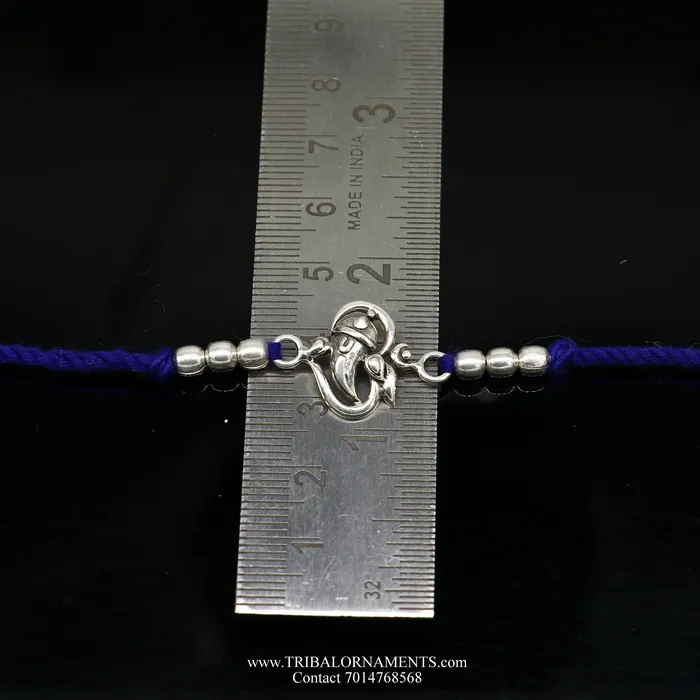 Bracelets TRIBAL ORNAMENTS 925 sterling silver handmade Ganesha design Rakhi Bracelet amazing stylish gift for Rakshabandhan rk76