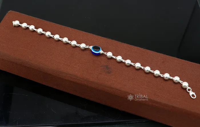 Bracelets TRIBAL ORNAMENTS 925 sterling silver handmade silver beaded evil eye bracelet amazing stylish unisex cultural trendy bracelet all sizes jewelry sbr463 Bracelets TRIBAL ORNAMENTS 925 sterling silver handmade silver beaded evil eye bracelet amazing stylish unisex cultural trendy bracelet all sizes jewelry sbr463