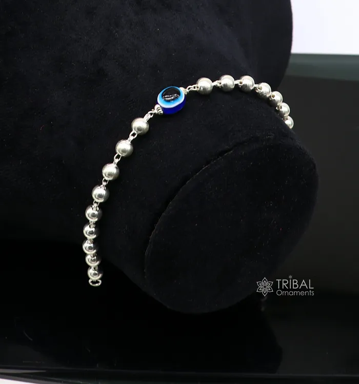 Bracelets TRIBAL ORNAMENTS 925 sterling silver handmade silver beaded evil eye bracelet amazing stylish unisex cultural trendy bracelet all sizes jewelry sbr463 Bracelets TRIBAL ORNAMENTS 925 sterling silver handmade silver beaded evil eye bracelet amazing stylish unisex cultural trendy bracelet all sizes jewelry sbr463