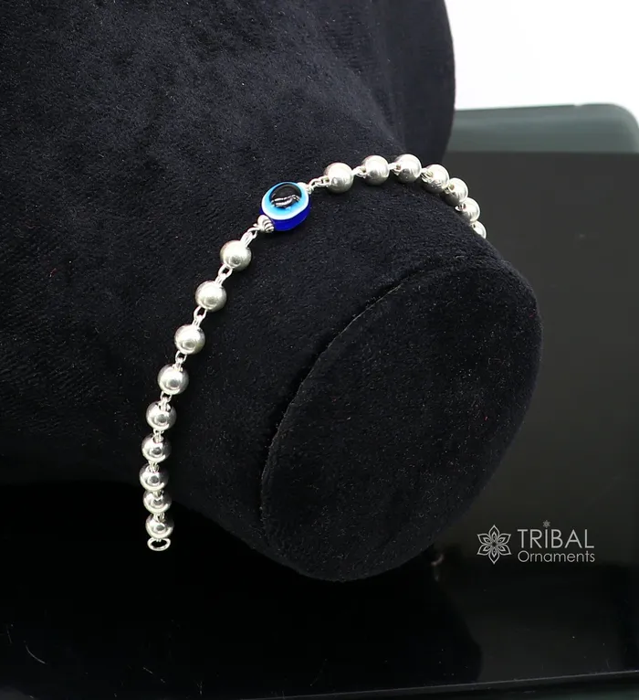 Bracelets TRIBAL ORNAMENTS 925 sterling silver handmade silver beaded evil eye bracelet amazing stylish unisex cultural trendy bracelet all sizes jewelry sbr463 Bracelets TRIBAL ORNAMENTS 925 sterling silver handmade silver beaded evil eye bracelet amazing stylish unisex cultural trendy bracelet all sizes jewelry sbr463