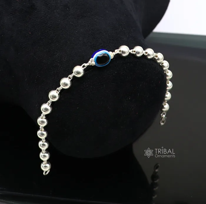 Bracelets TRIBAL ORNAMENTS 925 sterling silver handmade silver beaded evil eye bracelet amazing stylish unisex cultural trendy bracelet all sizes jewelry sbr463 Bracelets TRIBAL ORNAMENTS 925 sterling silver handmade silver beaded evil eye bracelet amazing stylish unisex cultural trendy bracelet all sizes jewelry sbr463