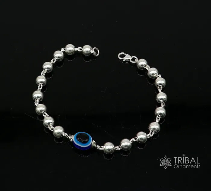 Bracelets TRIBAL ORNAMENTS 925 sterling silver handmade silver beaded evil eye bracelet amazing stylish unisex cultural trendy bracelet all sizes jewelry sbr463 Bracelets TRIBAL ORNAMENTS 925 sterling silver handmade silver beaded evil eye bracelet amazing stylish unisex cultural trendy bracelet all sizes jewelry sbr463