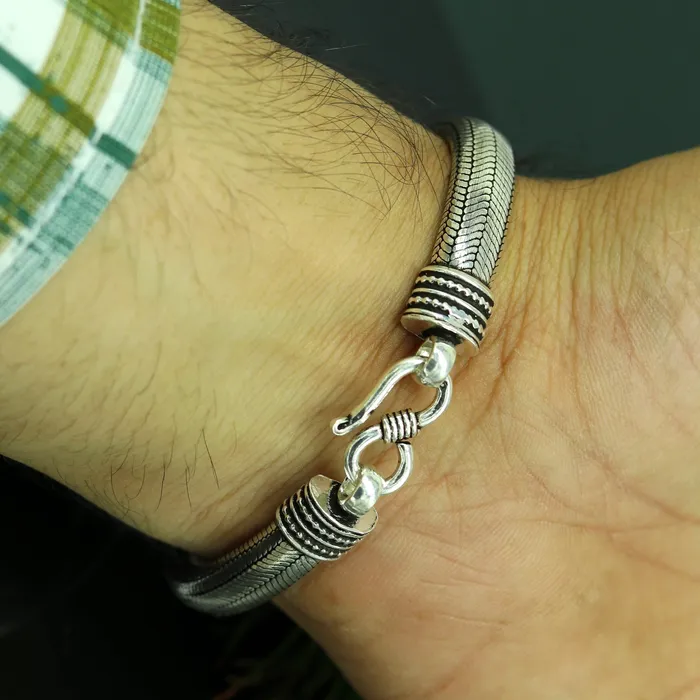 Bracelets TRIBALORNAMENT 75 solid 925 sterling silver handmade snake chain heavy customized D shape half round design bracelet personalized gifting jewelry sbr204 Bracelets TRIBALORNAMENT 75 solid 925 sterling silver handmade snake chain heavy customized D shape half round design bracelet personalized gifting jewelry sbr204