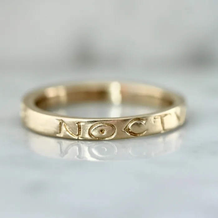 Carpe Noctum Engraved Gold Band 12th House Jewelry Rings