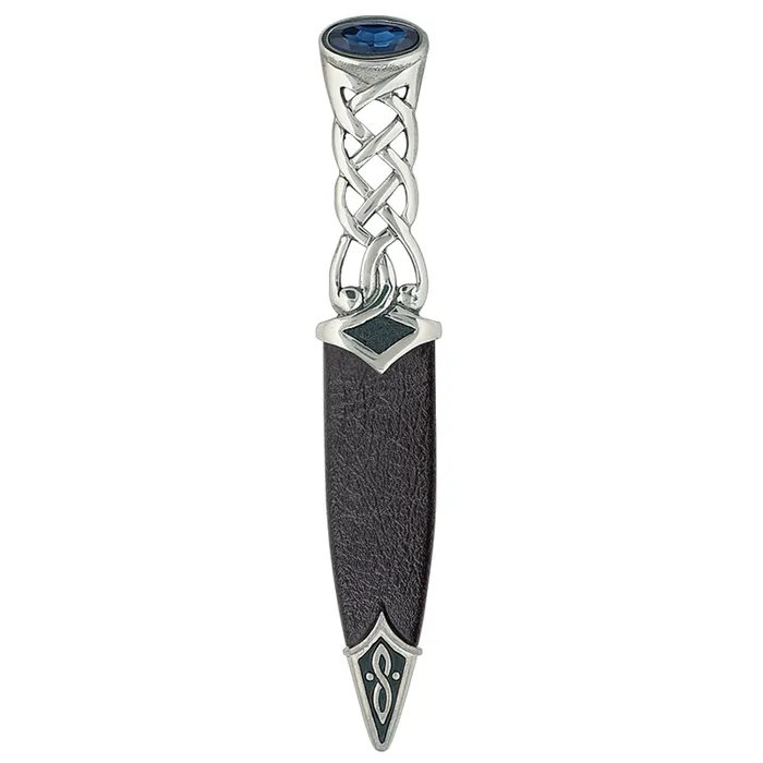 Charles Buyers Tay Polished Pewter Sgian Dubh With Stone Top Necklaces
