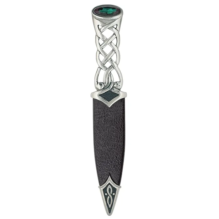 Charles Buyers Tay Polished Pewter Sgian Dubh With Stone Top Necklaces