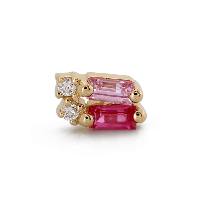 Double Stack Baguette Gemstones Pink Sapphires Suzanne Kalan Earrings