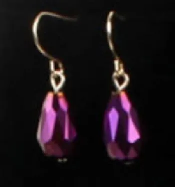 E313 Purple Iridescent Gemstone Dangle Earrings POLLY Earrings