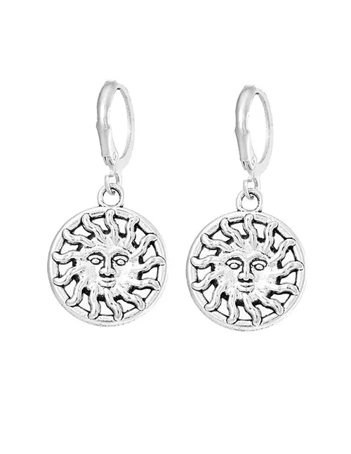 E470 Silver Sun Earrings 02 Earrings