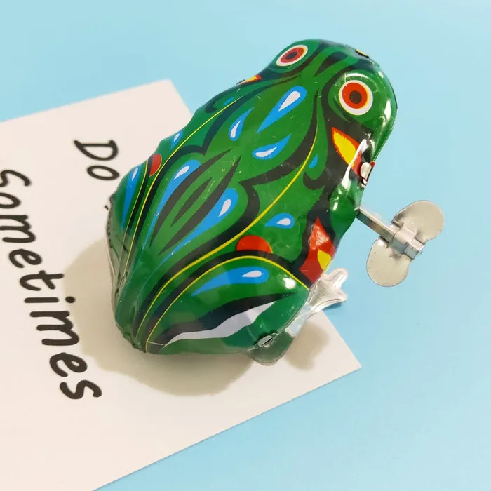Earrings 02 G07 Wind Up Frog Tin Toy