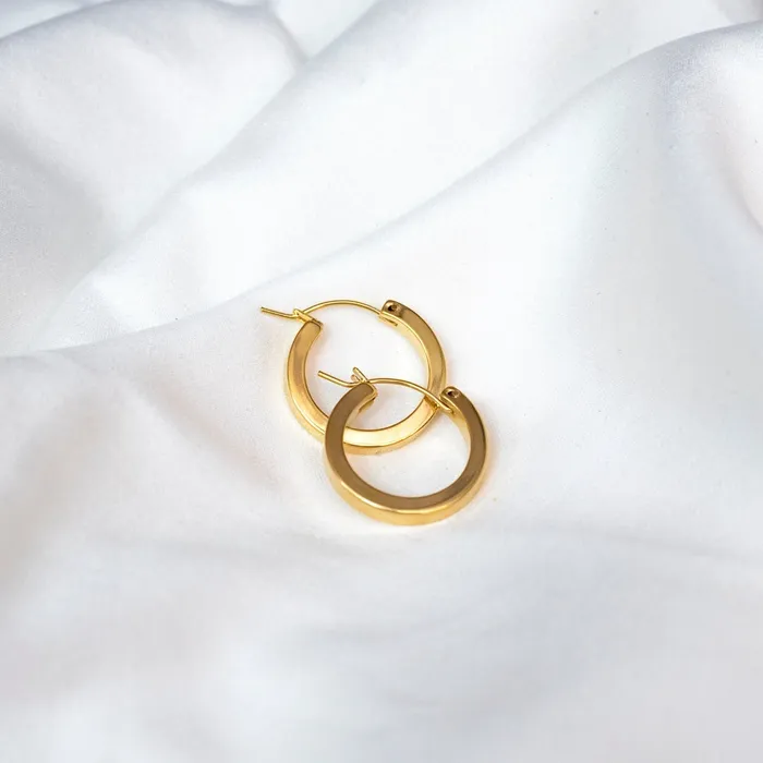 Earrings 18K GoldFilled Flat Small Hoop Earrings Jewelvers Earrings 18K GoldFilled Flat Small Hoop Earrings Jewelvers
