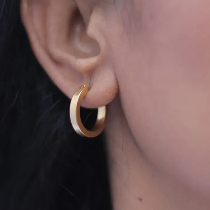 Earrings 18K GoldFilled Flat Small Hoop Earrings Jewelvers Earrings 18K GoldFilled Flat Small Hoop Earrings Jewelvers