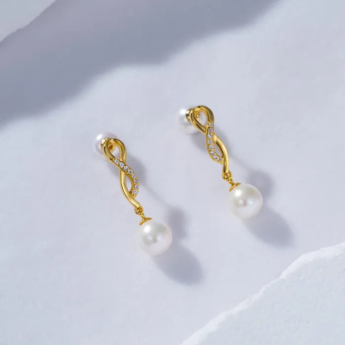Earrings Elegant Freshwater Pearl Earrings WE00633 Pearly Lustre