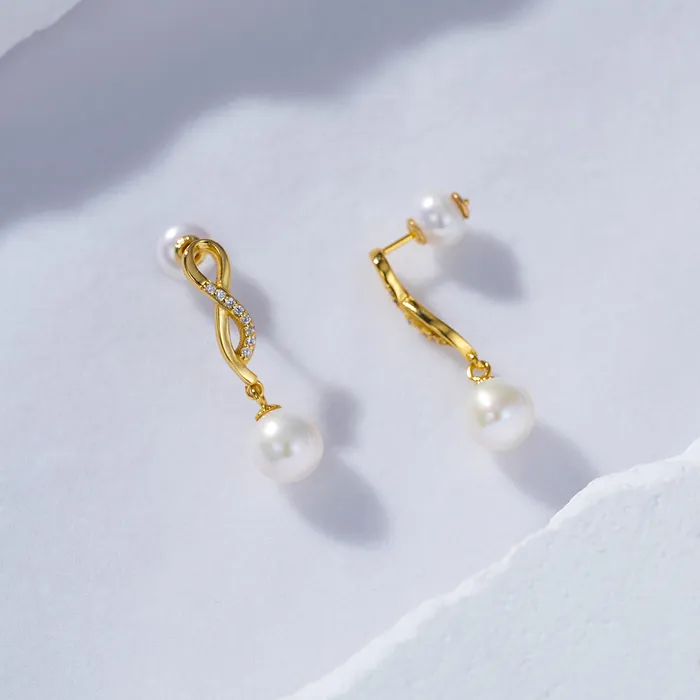 Earrings Elegant Freshwater Pearl Earrings WE00633 Pearly Lustre