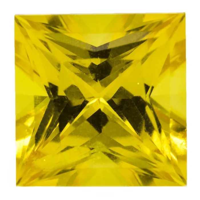 Earrings Fire Brilliance FAB LabGrown Princess Yellow Sapphire Stone Size