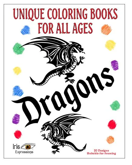 Earrings Iris Fashion Jewelry AB05 Dragons Coloring Book