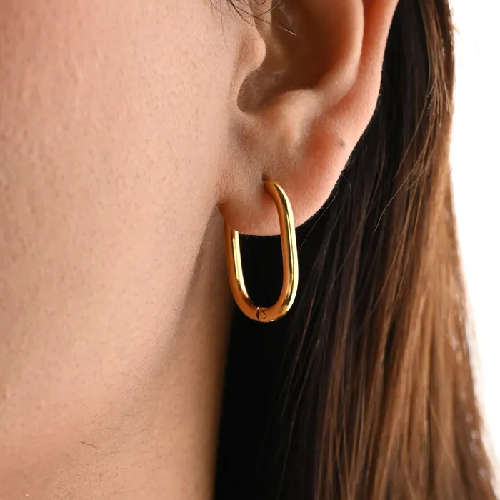 Earrings Jewelvers 18K GoldFilled Oval Link Hoop Earrings for Women