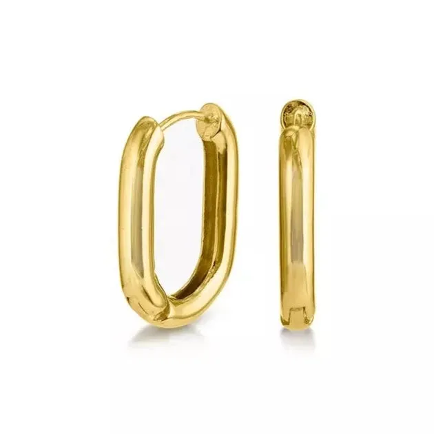 Earrings Jewelvers 18K GoldFilled Oval Link Hoop Earrings for Women Earrings Jewelvers 18K GoldFilled Oval Link Hoop Earrings for Women