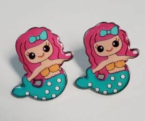 Earrings L266 Teal Mermaid Earrings polly