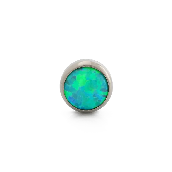 Earrings NeoMetal Inc Cabochon Lime Opal