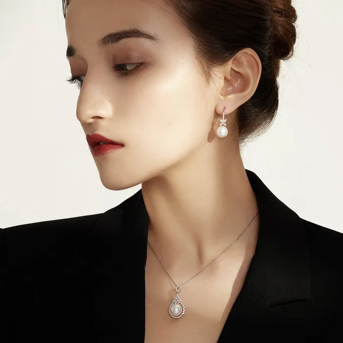 Earrings Pearly Lustre Top Grade Edison Pearl 18k solid gold Earrings KE00004 EVERLEAF