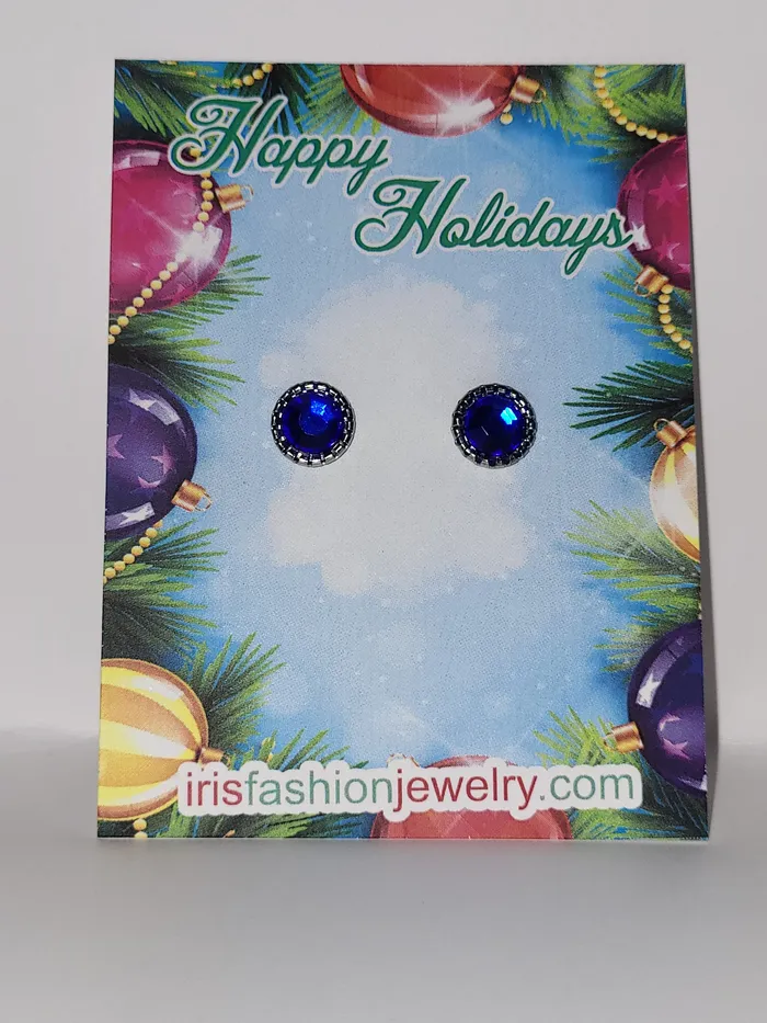 Earrings polly AZ1633 Blue Gem Christmas Earrings