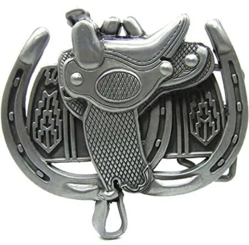 Earrings POLLY BU91 Cowboy Horse Saddle Belt Buckle