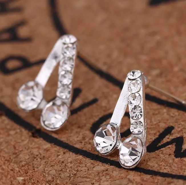 Earrings polly E61 Silver Rhinestone Abstract Earrings