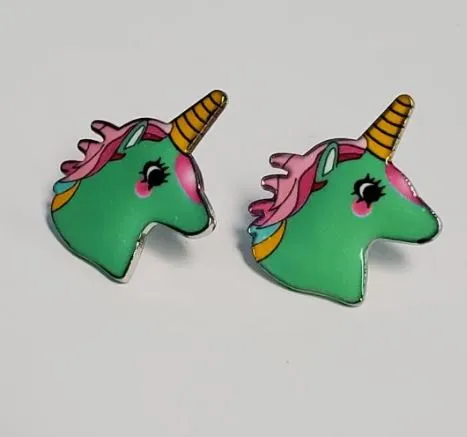 Earrings polly L281 Mint Green Unicorn Earrings