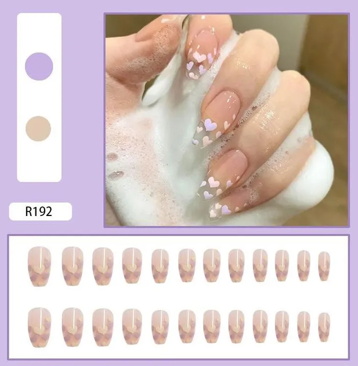 Earrings Polly NS408 Long Plastic Ballerina Press On Nails 24 Pieces R192