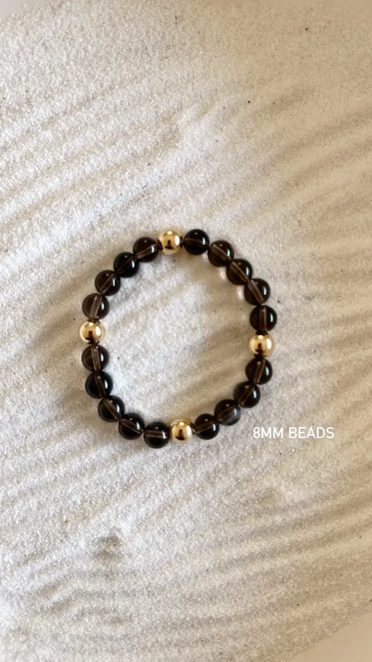 Earrings SMOKEY QUARTZ BEADED BRACELETS GOLD Stylin By Aylin