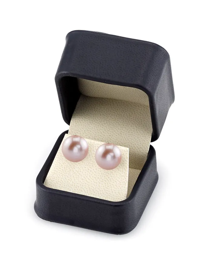 Earrings spt 13mm Pink Freshwater Round Pearl Stud Earrings