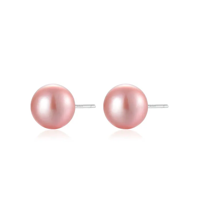 Earrings Top Grade Pink Freshwater Pearl Stud Earrings WE00713 Pearly Lustre Earrings Top Grade Pink Freshwater Pearl Stud Earrings WE00713 Pearly Lustre