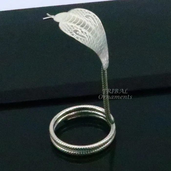 Earrings TRIBAL ORNAMENTS 42 Shiva Snake Solid silver handmade Divine vintage style snake or shiva snake for puja or worshipping solid Diwali puja article su811
