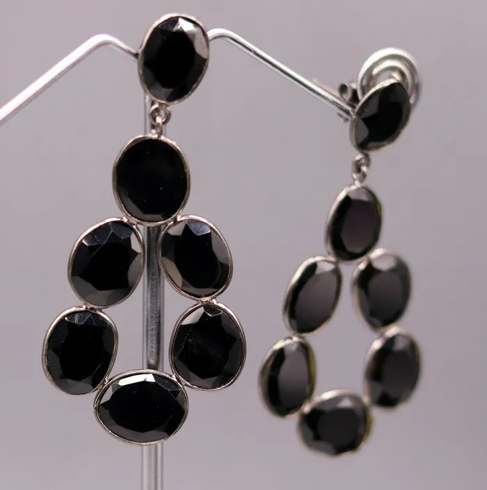 Earrings TRIBAL ORNAMENTS Fabulous onyx bollywood style 925 silver gorgeous stud earrings dangle s154 Earrings TRIBAL ORNAMENTS Fabulous onyx bollywood style 925 silver gorgeous stud earrings dangle s154