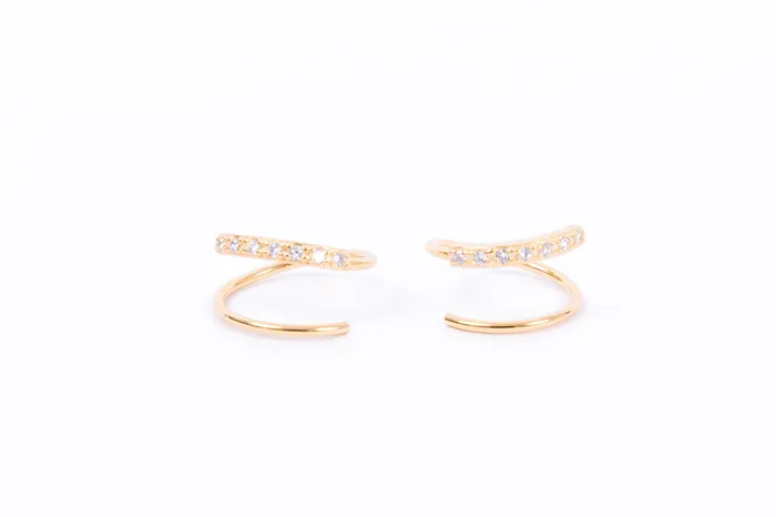 Earrings WANTME Spiral Diamond Hoops