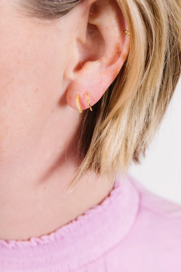 Earrings WANTME Spiral Diamond Hoops