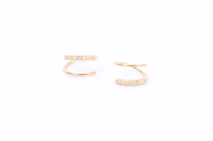 Earrings WANTME Spiral Diamond Hoops