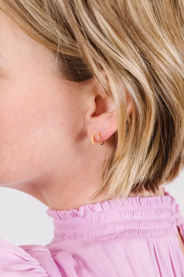 Earrings WANTME Spiral Diamond Hoops