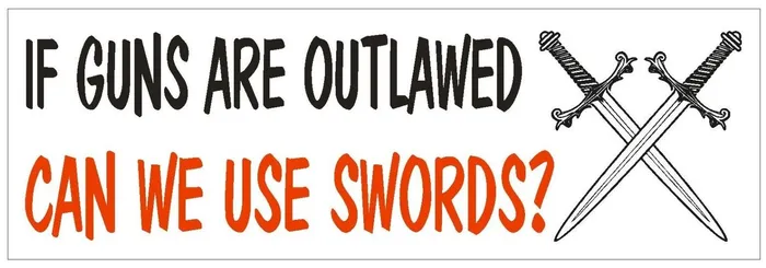 Earrings Winter Park Products STD617 If Guns Are Outlawed Use Swords Bumper Sticker