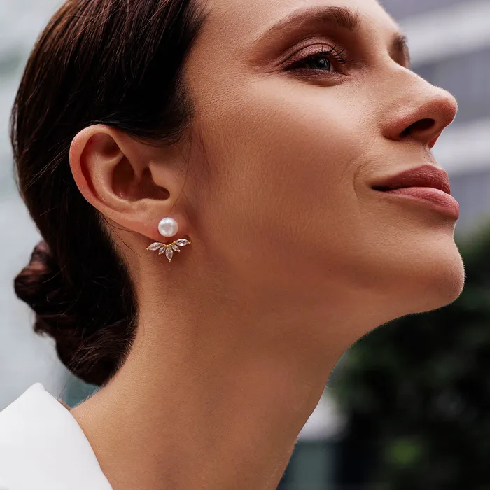 Elegant Freshwater Pearl Earrings WE00260 Pearly Lustre Earrings