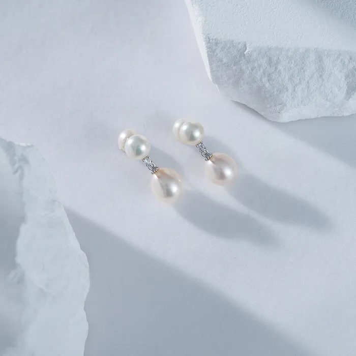 Elegant Freshwater Pearl Earrings WE00596 Pearly Lustre Earrings