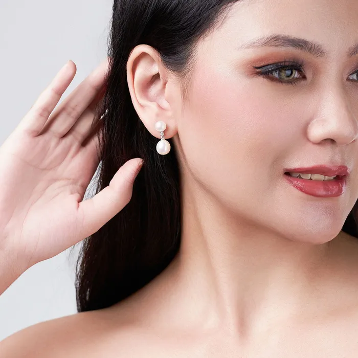 Elegant Freshwater Pearl Earrings WE00596 Pearly Lustre Earrings