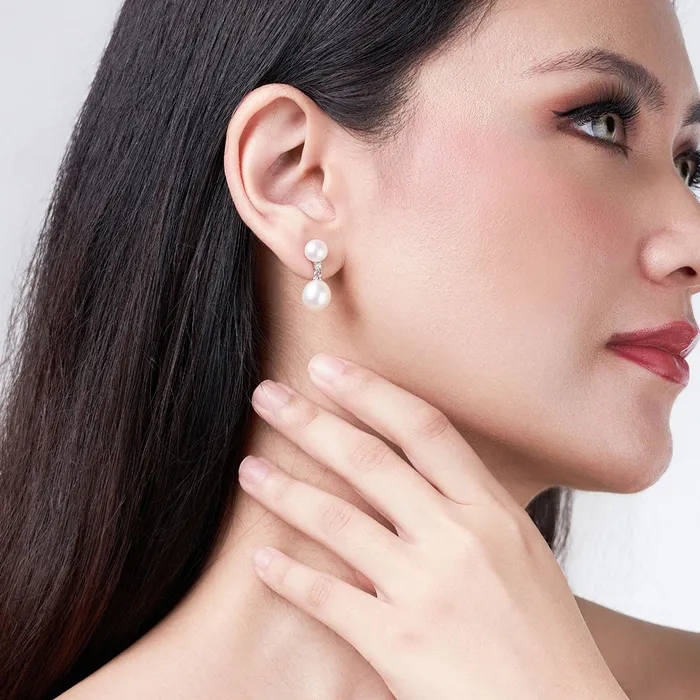 Elegant Freshwater Pearl Earrings WE00596 Pearly Lustre Earrings