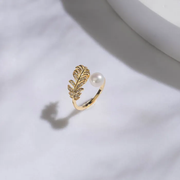 Elegant Freshwater Pearl Ring WR00207 Pearly Lustre Rings