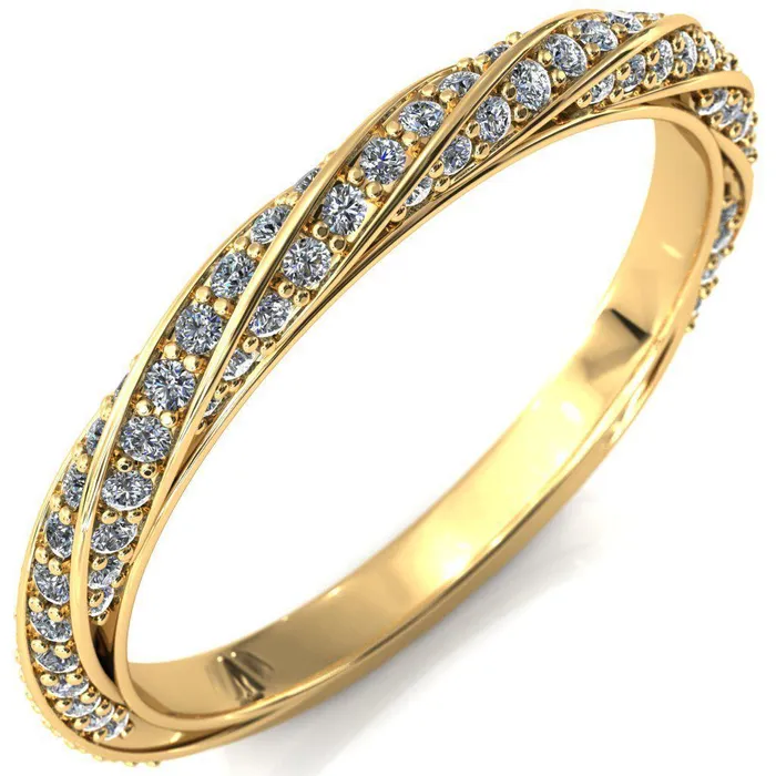 Elysia Pear Moissanite 5 Prong 34 Eternity Diamond Accent Ring Fire Brilliance Rings