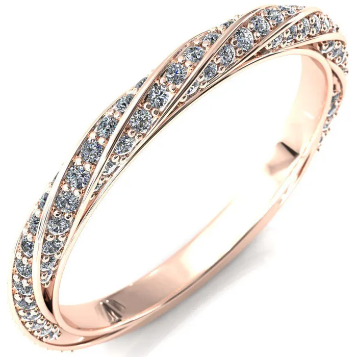Elysia Pear Moissanite 5 Prong 34 Eternity Diamond Accent Ring Fire Brilliance Rings