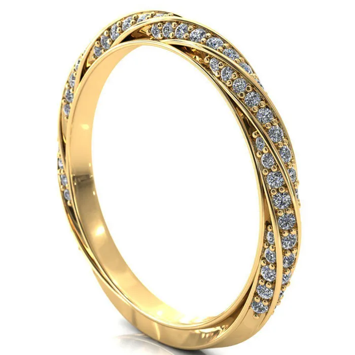 Elysia Pear Moissanite 5 Prong 34 Eternity Diamond Accent Ring Fire Brilliance Rings