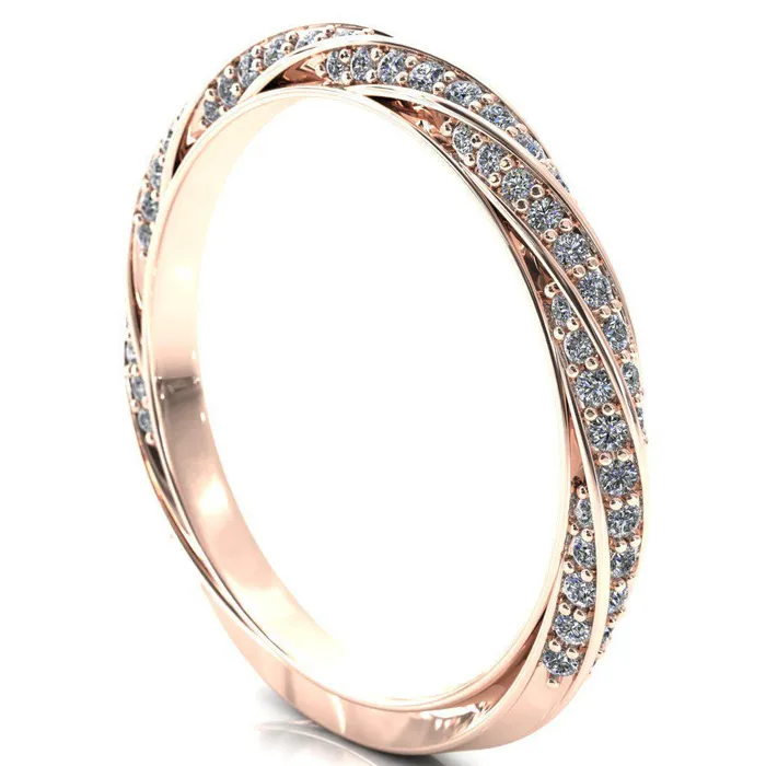 Elysia Pear Moissanite 5 Prong 34 Eternity Diamond Accent Ring Fire Brilliance Rings