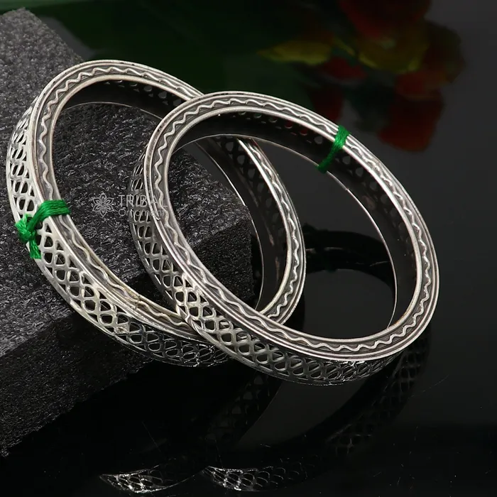 Exclusive functional 925 sterling silver unique style handmade bangle bracelet best brides collection wedding NAVRATRI jewelry nba402 TRIBAL ORNAMENTS Bracelets Exclusive functional 925 sterling silver unique style handmade bangle bracelet best brides collection wedding NAVRATRI jewelry nba402 TRIBAL ORNAMENTS Bracelets